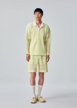 LACE GRID PLEATS、メンズ_パンツ、着用画像1