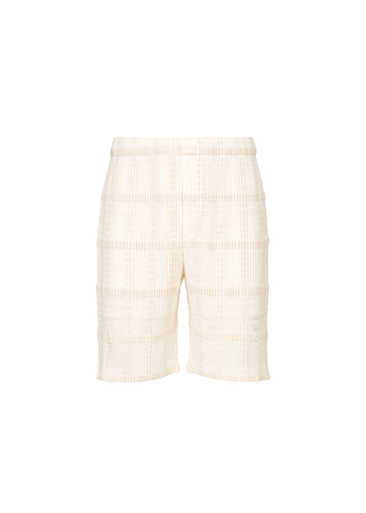 LACE GRID PLEATS、メンズ_パンツ、ホワイト