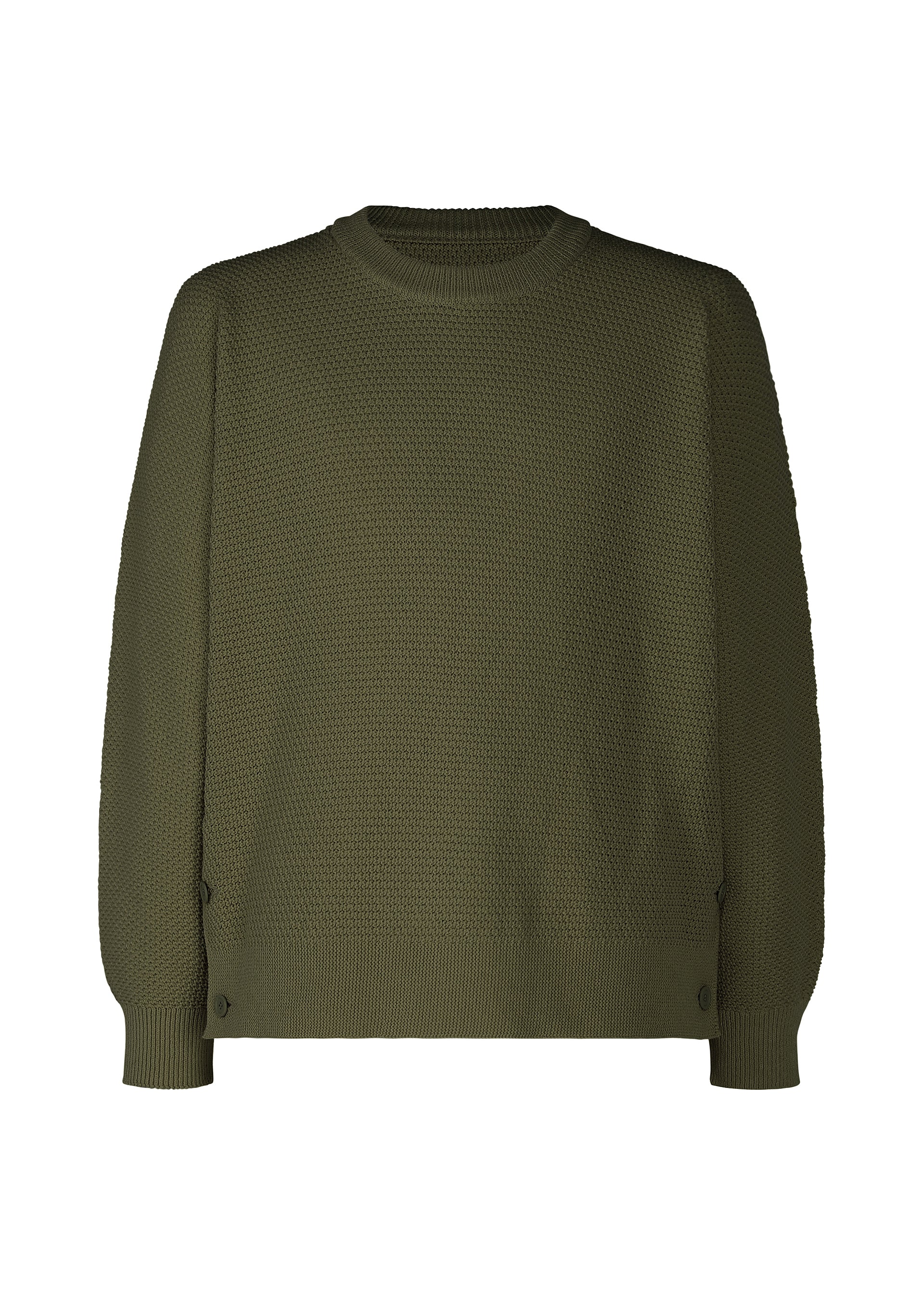 RUSTIC KNIT、メンズ_ニット、カーキ