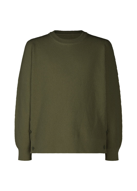 RUSTIC KNIT、メンズ_ニット、カーキ