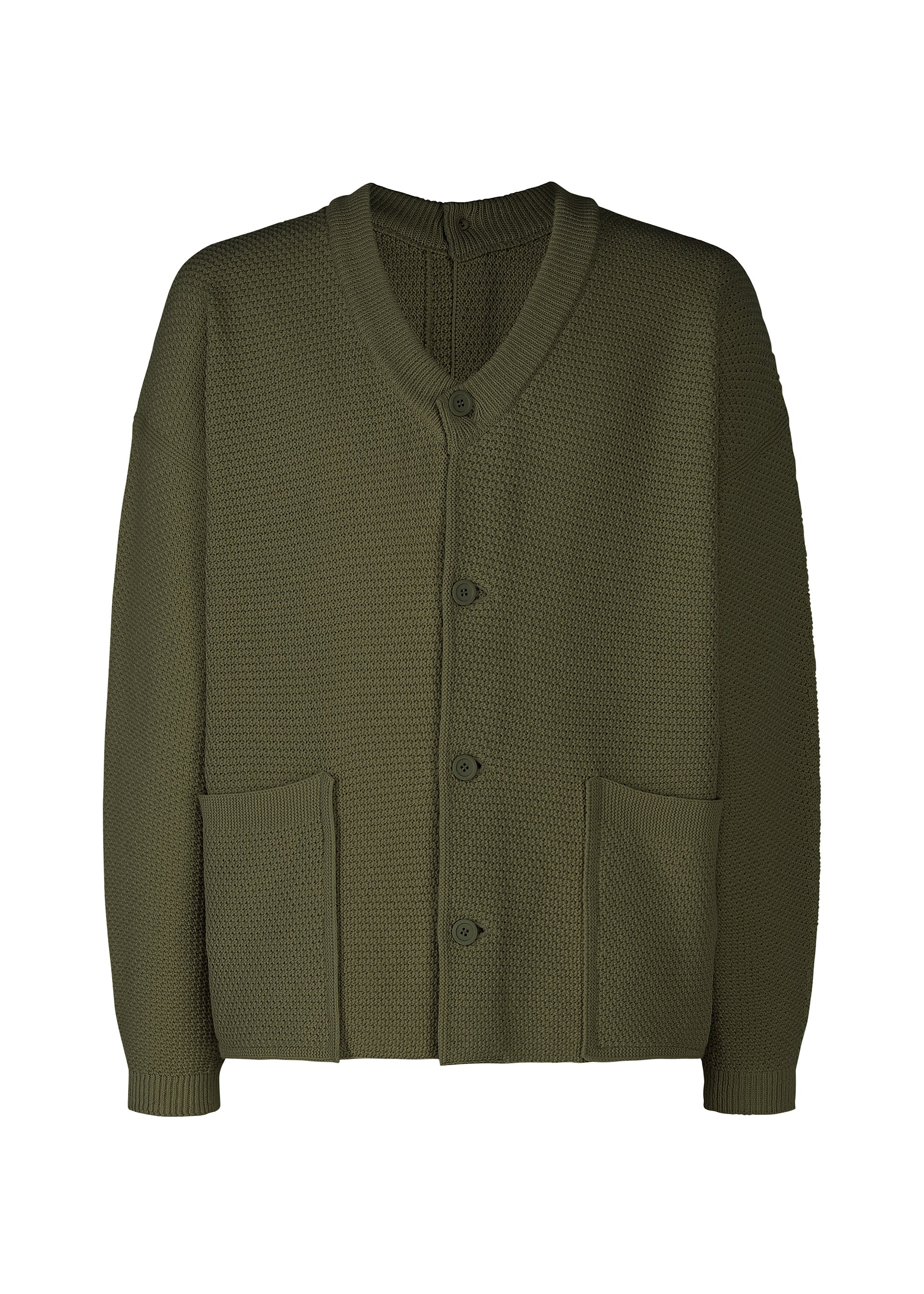 RUSTIC KNIT、メンズ_ニット、カーキ