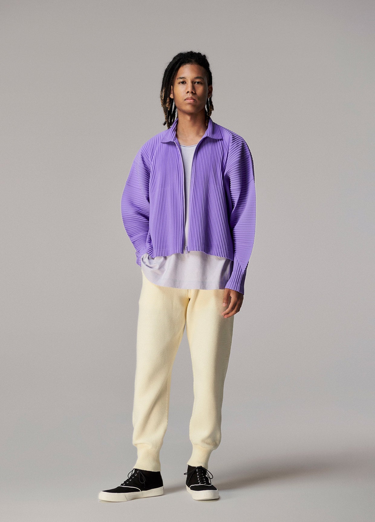 ISSEY MIYAKE FETE Pleated Detachable Collar Shirt White 3