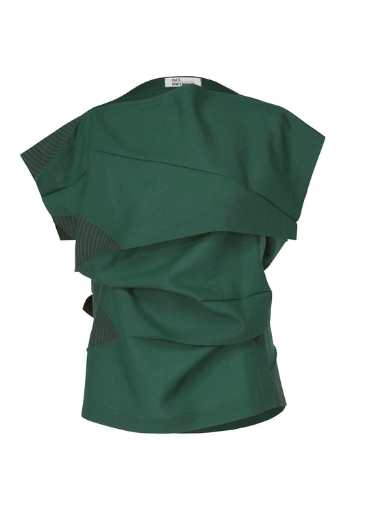 FOLD RAMIE PRINT、ウィメンズ_トップス_トップ、グリーン