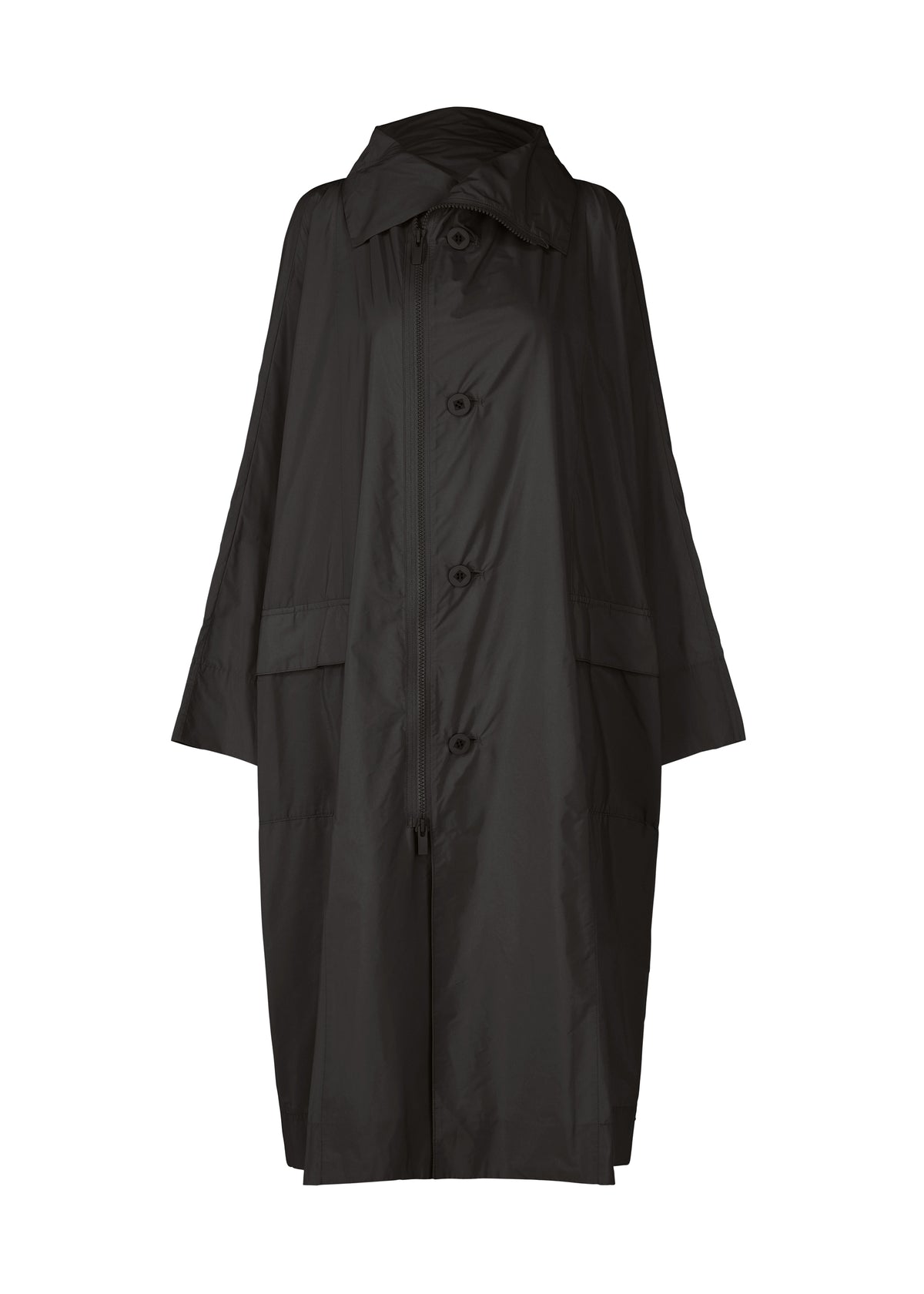 FLAT WIND COAT、ウィメンズ_ジャケット&コート_コート、ブラック
