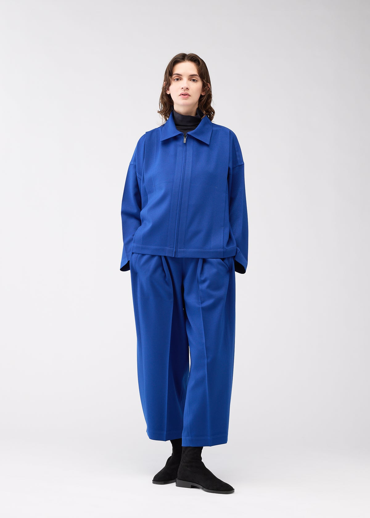 WOOL LIKE FLAT TUCK、ウィメンズ_ジャケット&コート_ジャケット＆ブルゾン、着用画像4