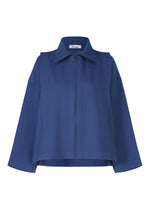 WOOL LIKE FLAT TUCK、ウィメンズ_ジャケット&コート_ジャケット＆ブルゾン、ブルー