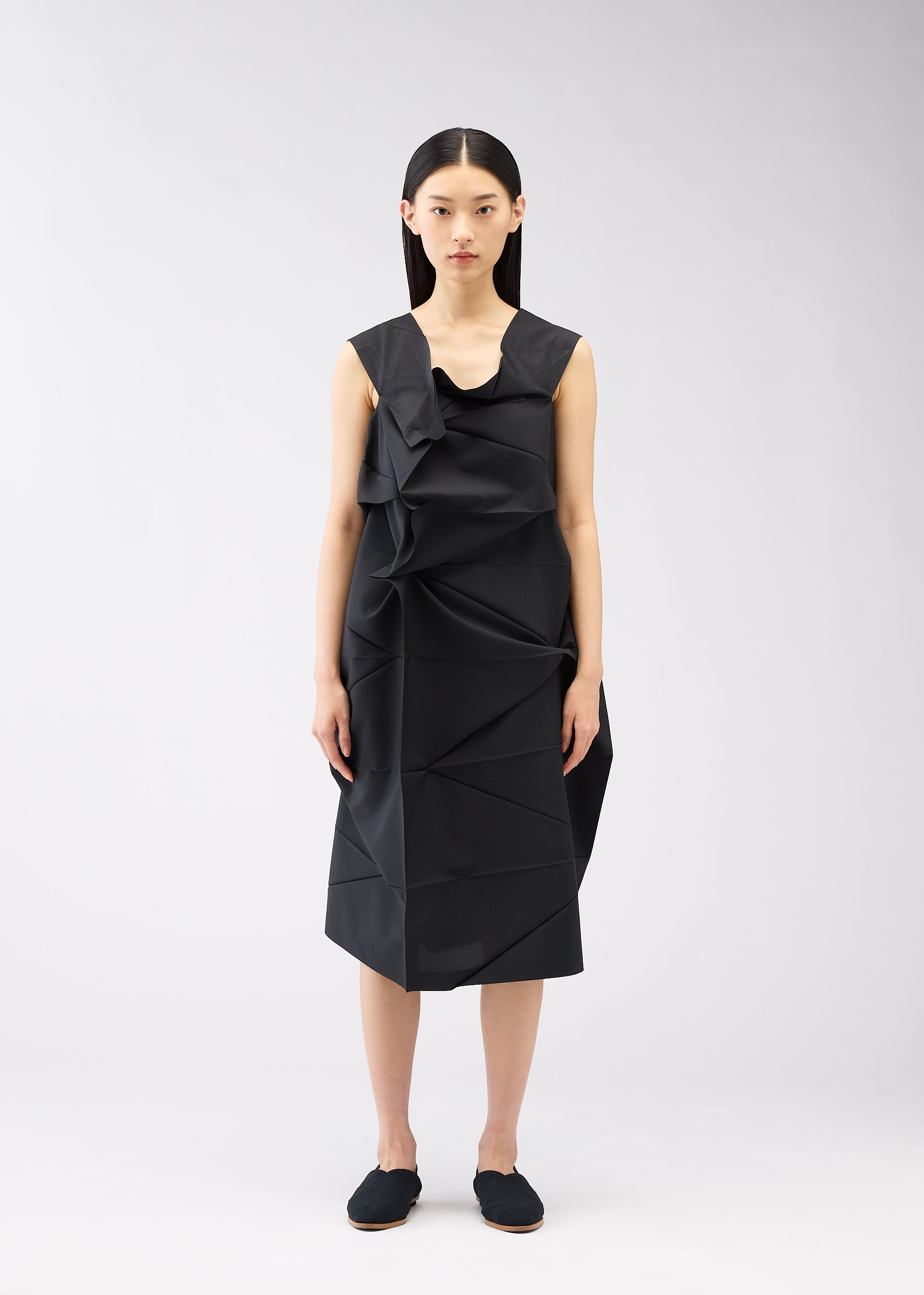 ISSEY MIYAKE / イッセイミヤケ | 変形 立体 総柄 ドレス
