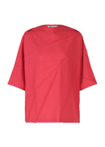 RADIAL FOLD SHIRT、ウィメンズ_トップス_トップ、レッド