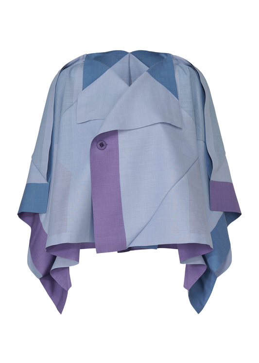 FOLD RAMIE PRINT、ウィメンズ_トップス_カーディガン、ブルー