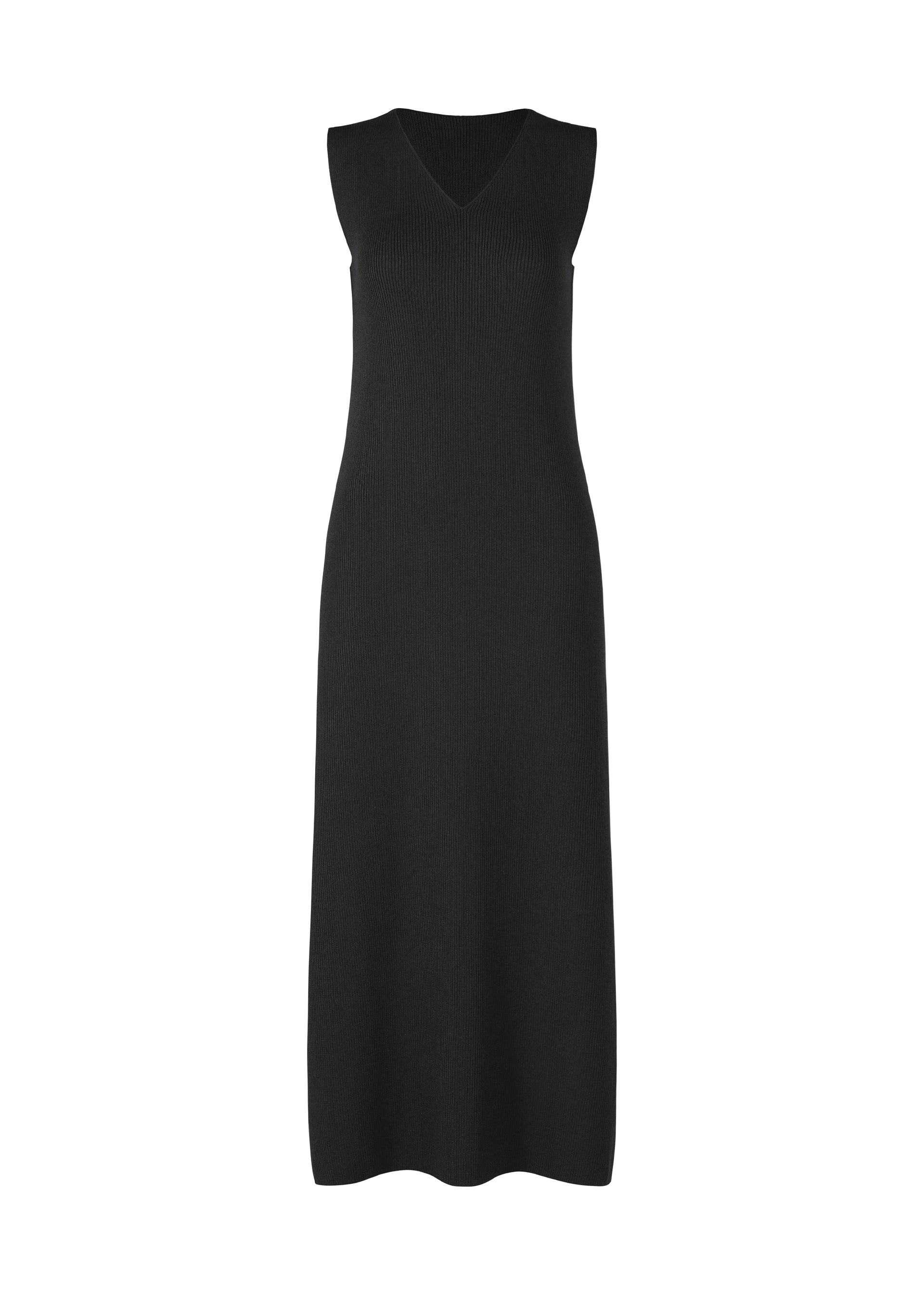 FLAT RIB KNIT 1、ウィメンズ_ワンピース、ブラック