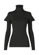 FLAT RIB KNIT 1、ウィメンズ_トップス_トップ、ブラック