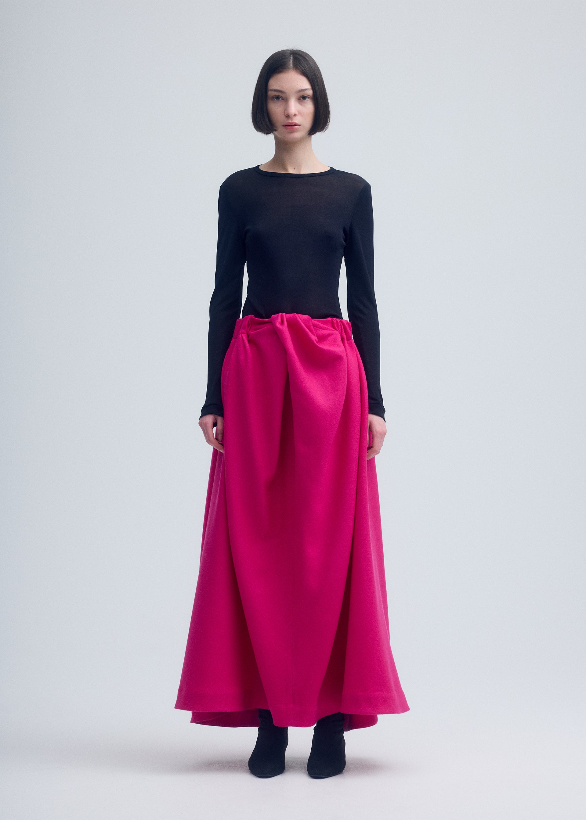 シルク混 ハートイッセイミヤケ プリーツ ロングスカート 巻きスカート ラップ HaaT ISSEYMIYAKE ラップスカート ロング プリーツ シルク 【公式通販】