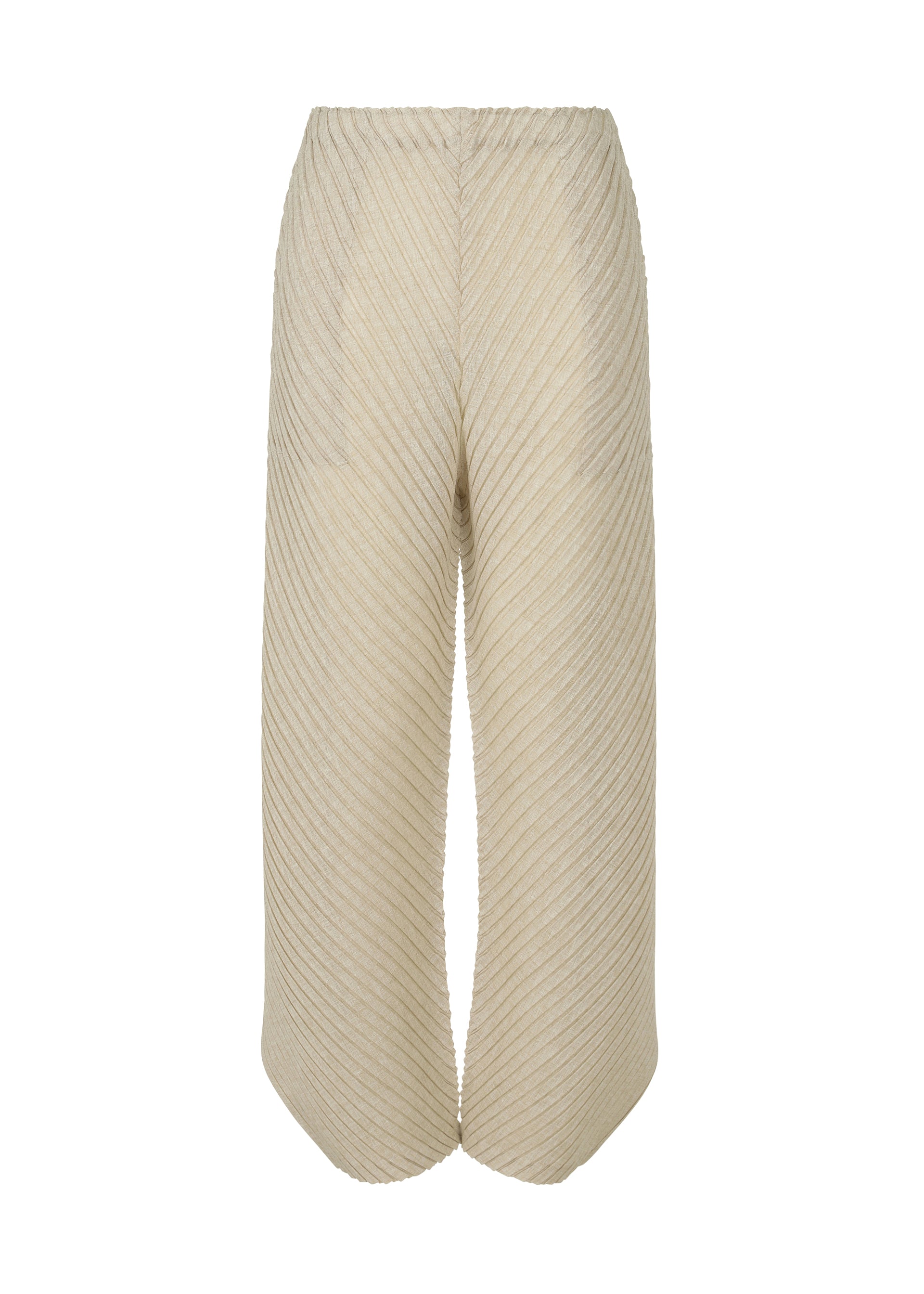 SHEER LINEN LIKE PLEATS、ウィメンズ_パンツ、ブラウン