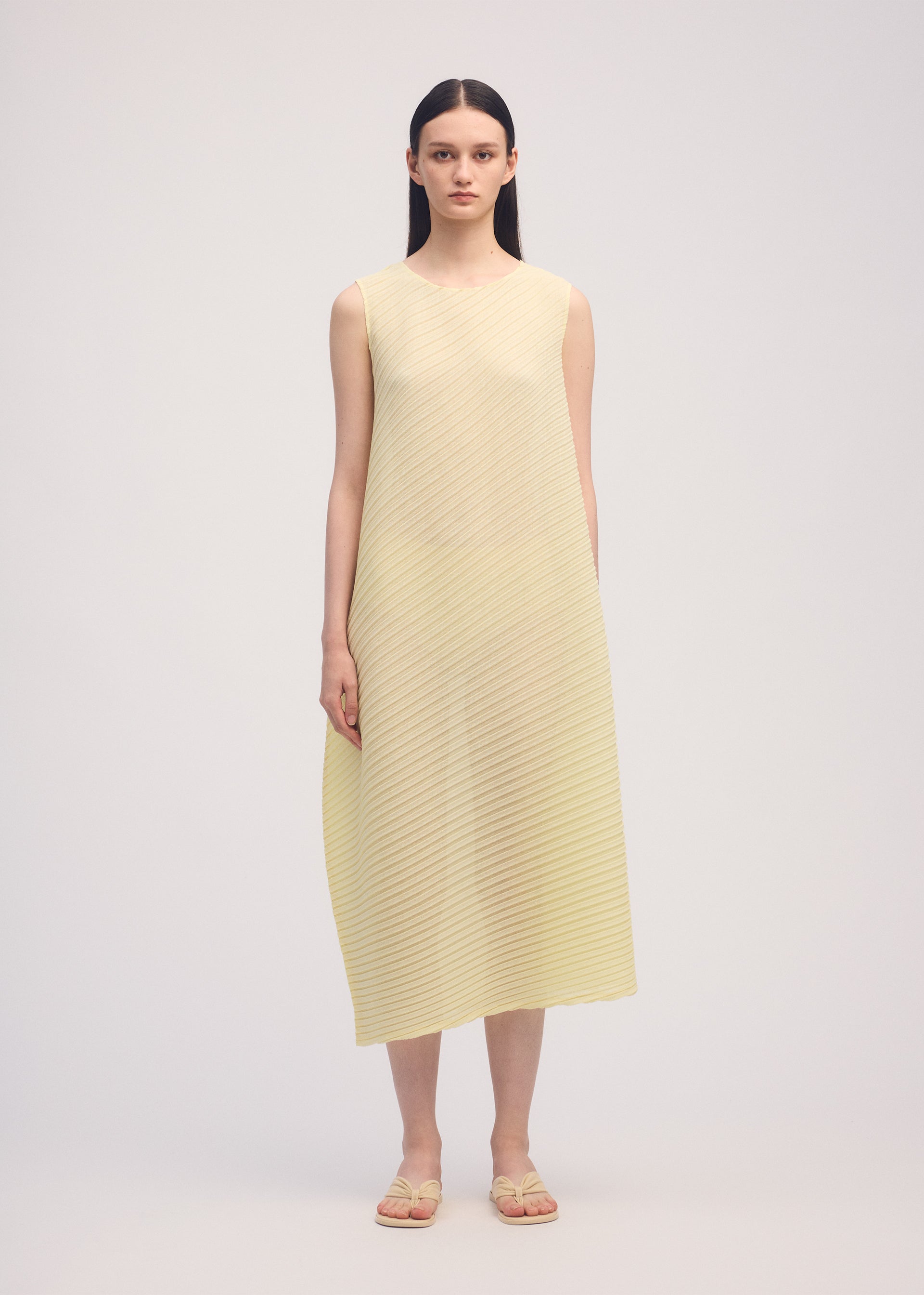 SHEER LINEN LIKE PLEATS、ウィメンズ_ワンピース、着用画像1