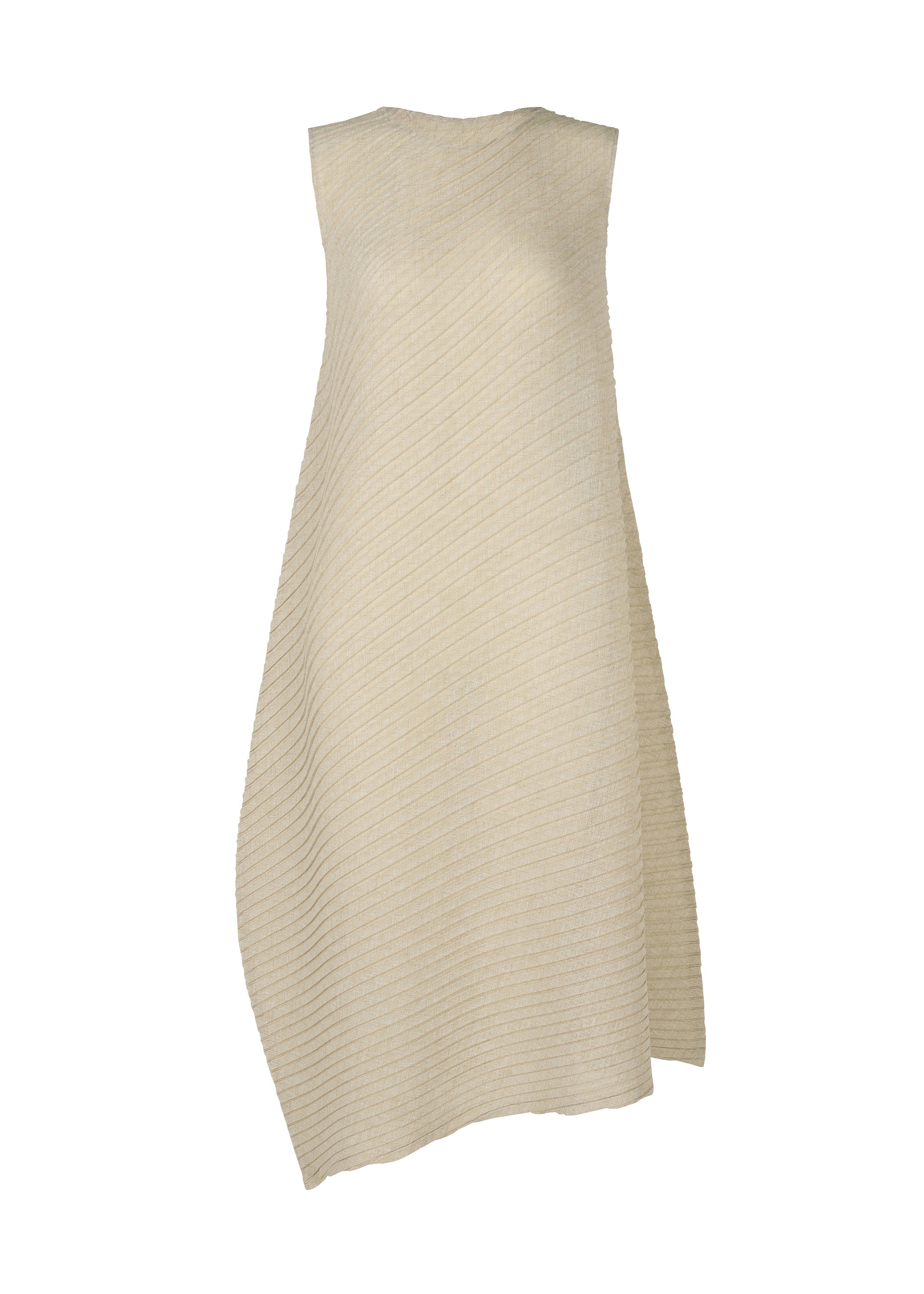SHEER LINEN LIKE PLEATS、ウィメンズ_ワンピース、ブラウン