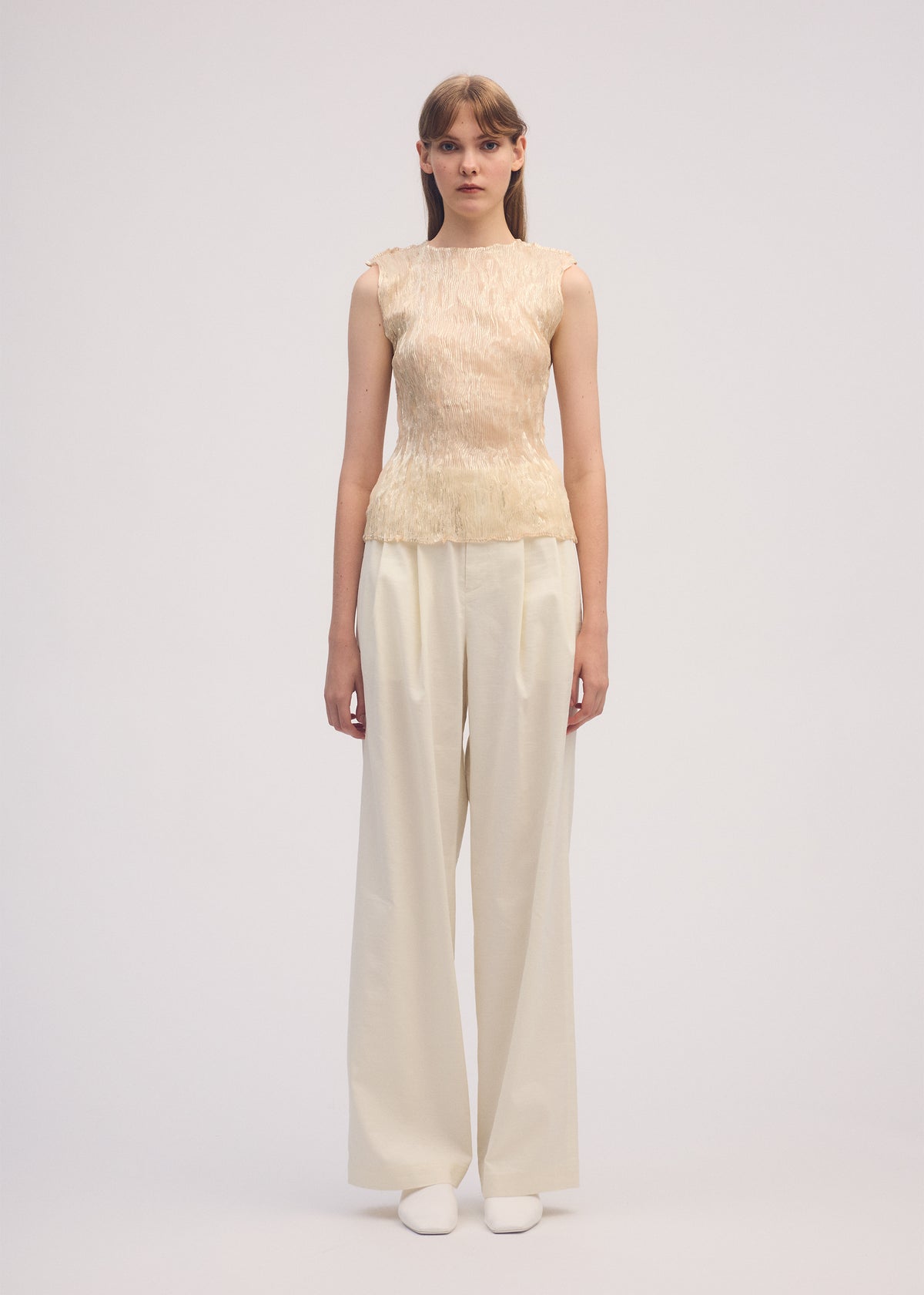 FOIL PRINT CHIFFON TWIST、ウィメンズ_トップス_トップ、着用画像1