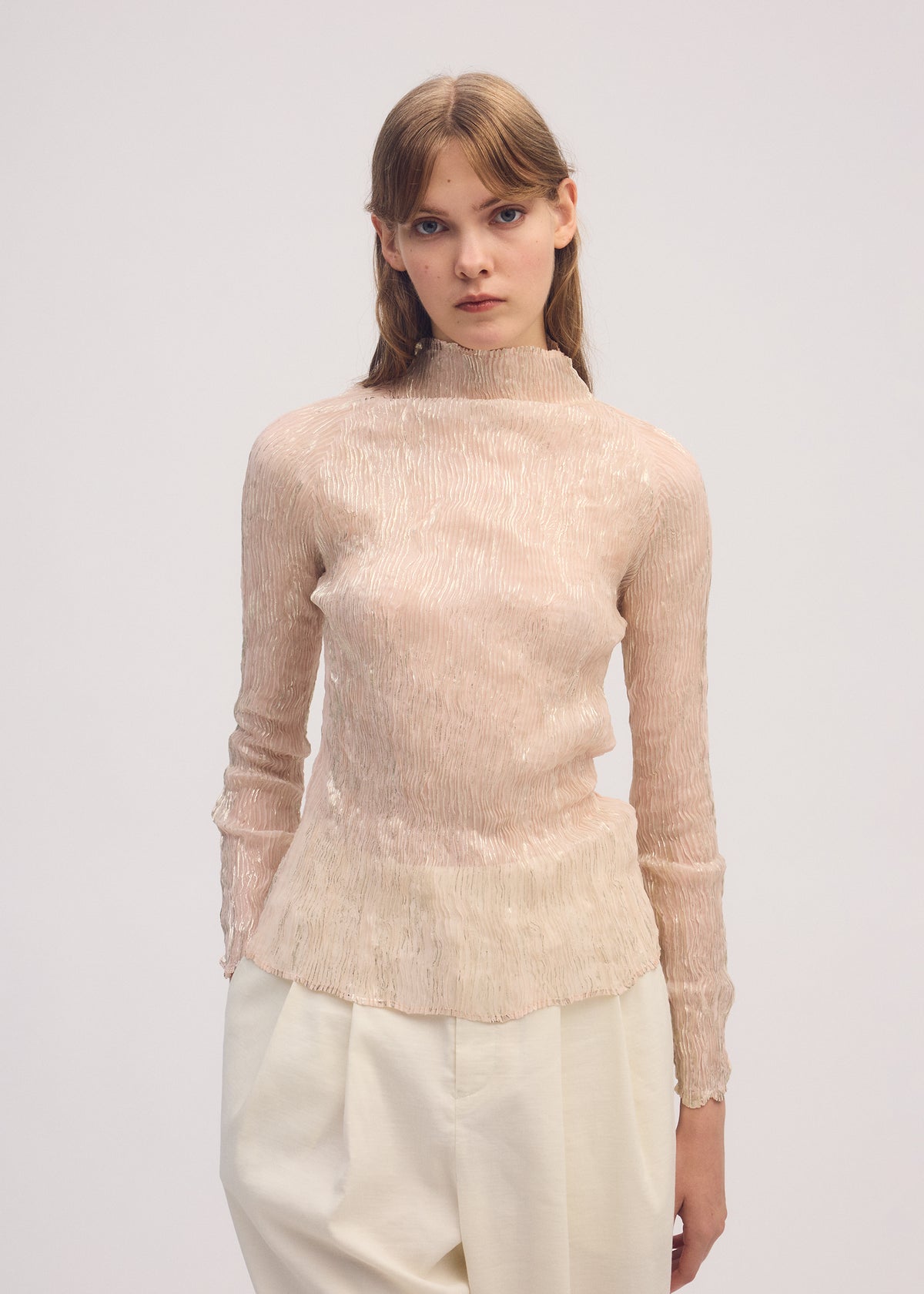 FOIL PRINT CHIFFON TWIST、ウィメンズ_トップス_トップ、着用画像4