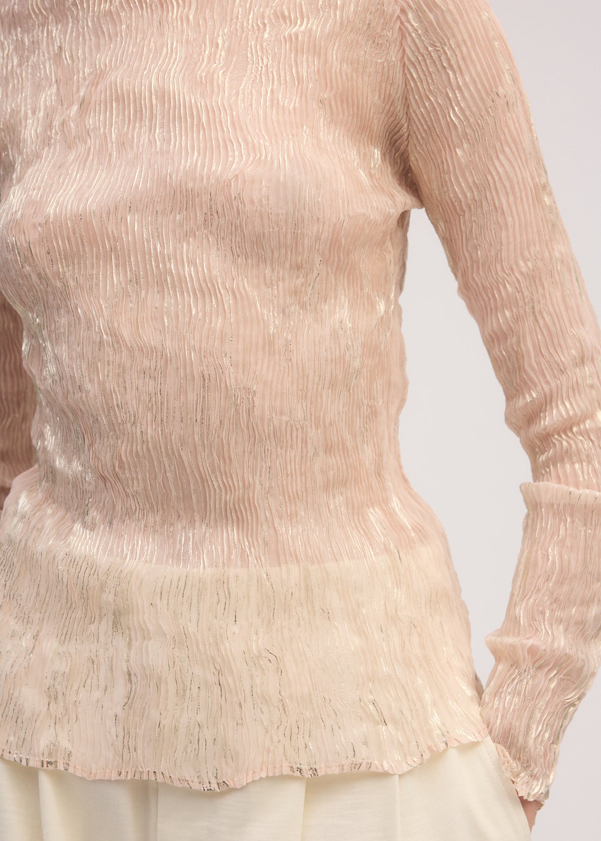 FOIL PRINT CHIFFON TWIST、ウィメンズ_トップス_トップ、着用画像5
