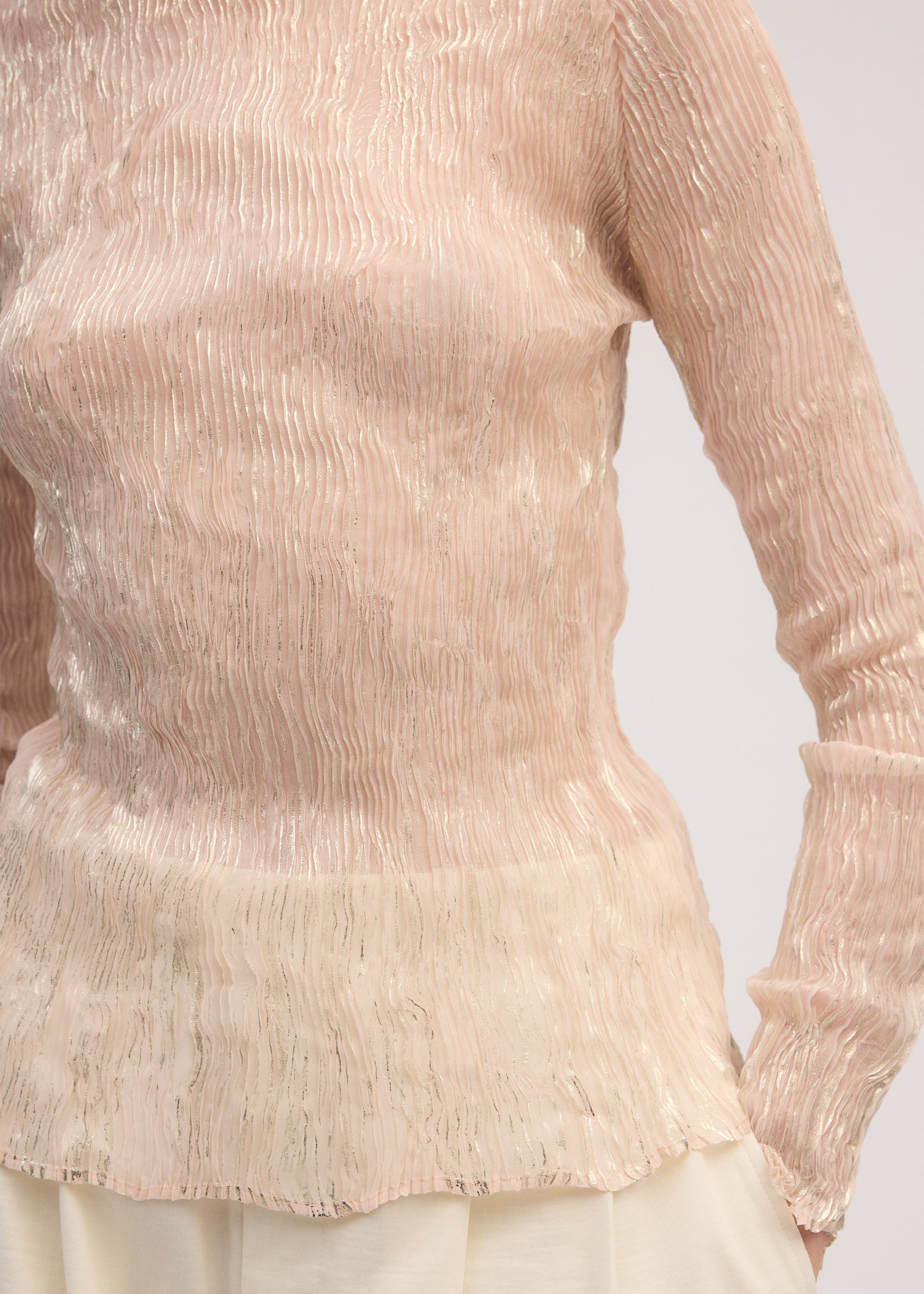 FOIL PRINT CHIFFON TWIST、ウィメンズ_トップス_トップ、着用画像5