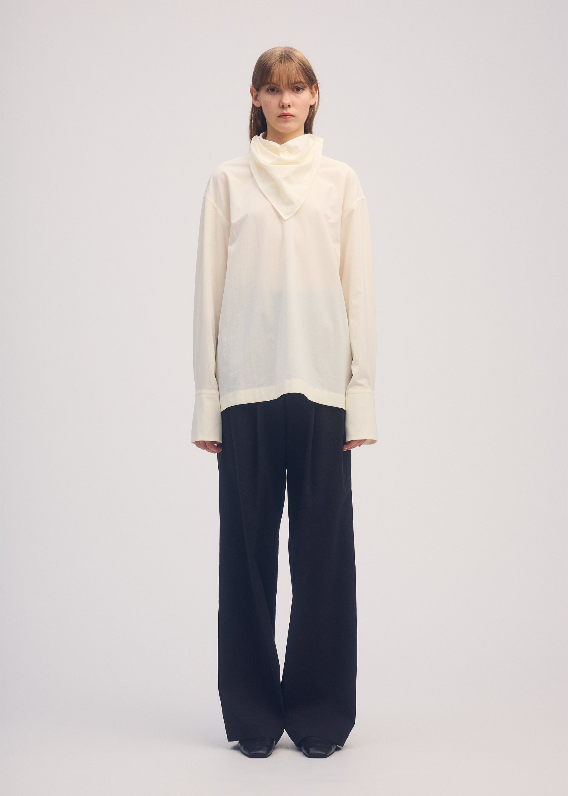 COTTON VOILE SHIRT, WOMEN, Worn image Tops