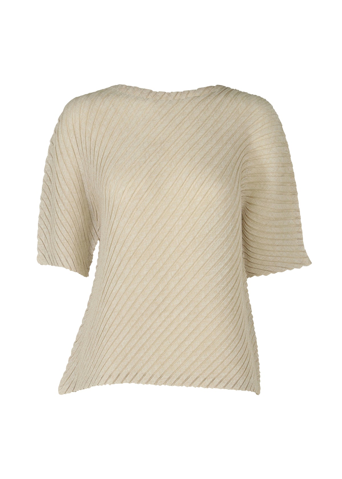 SHEER LINEN LIKE PLEATS、ウィメンズ_トップス_トップ、ブラウン