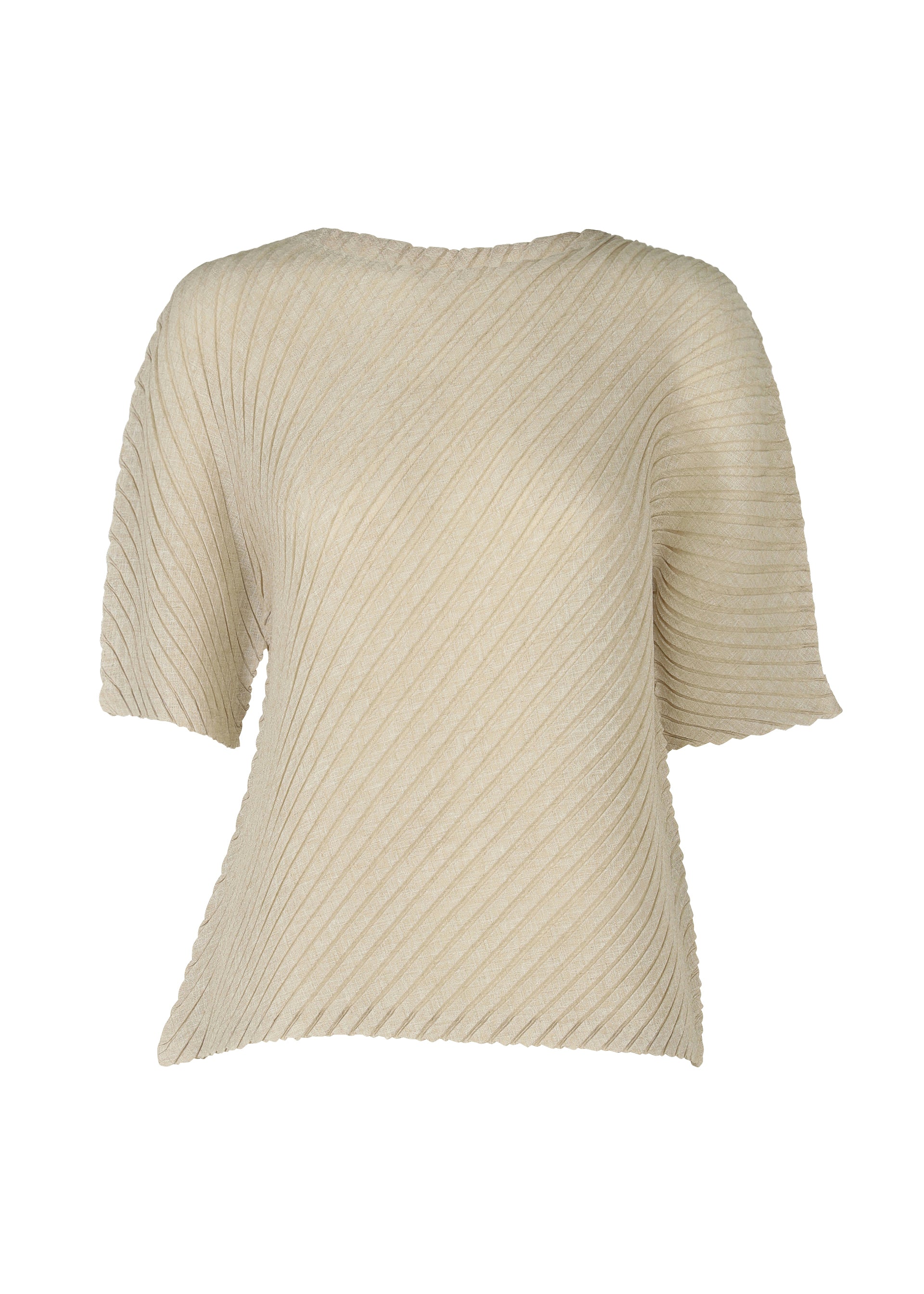 SHEER LINEN LIKE PLEATS、ウィメンズ_トップス_トップ、ブラウン