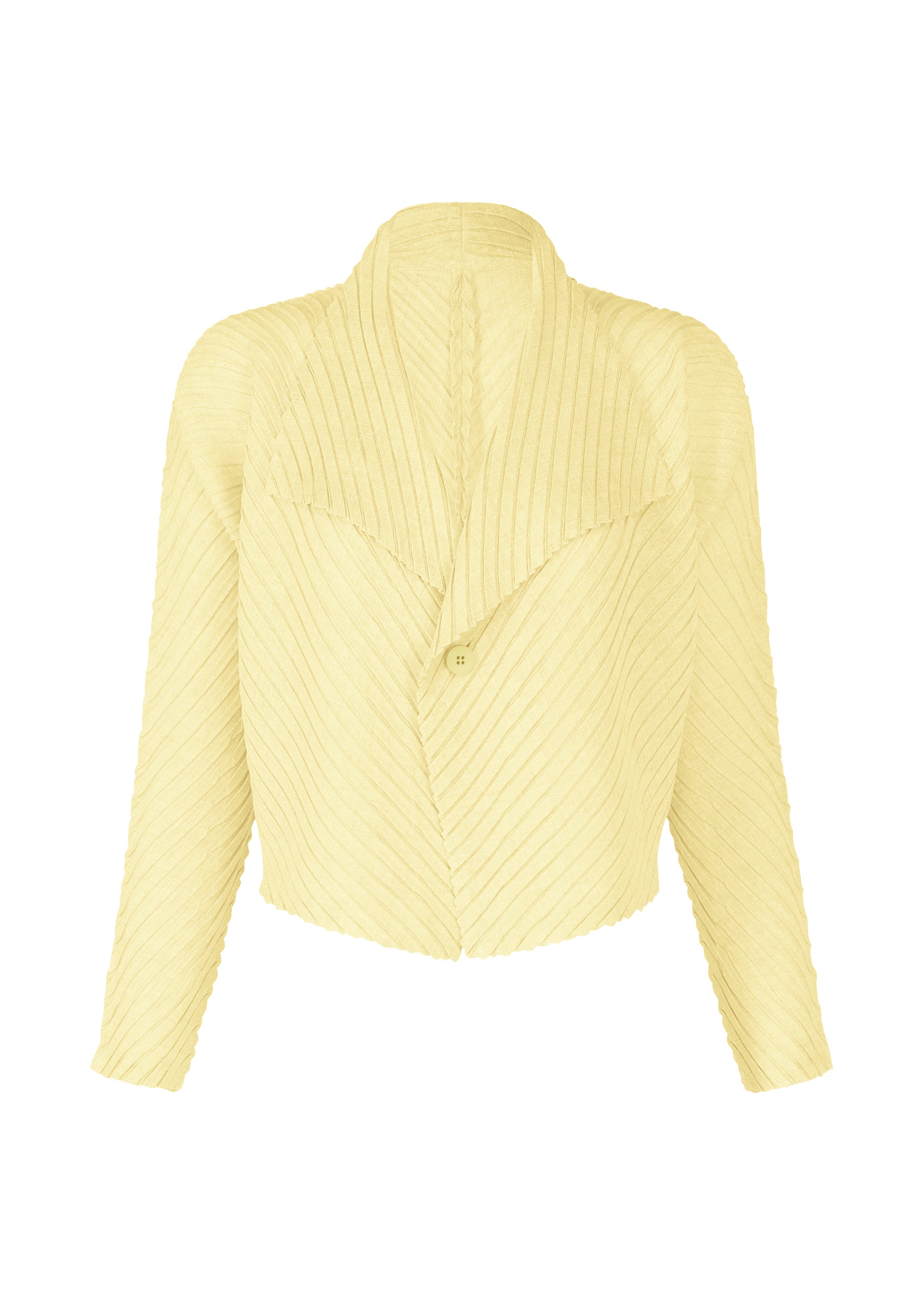 SHEER LINEN LIKE PLEATS、ウィメンズ_トップス_カーディガン、イエロー