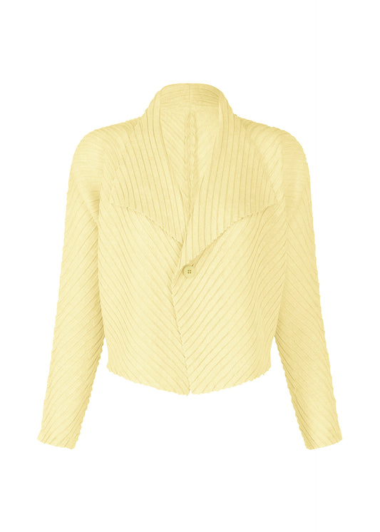 SHEER LINEN LIKE PLEATS、ウィメンズ_トップス_カーディガン、イエロー