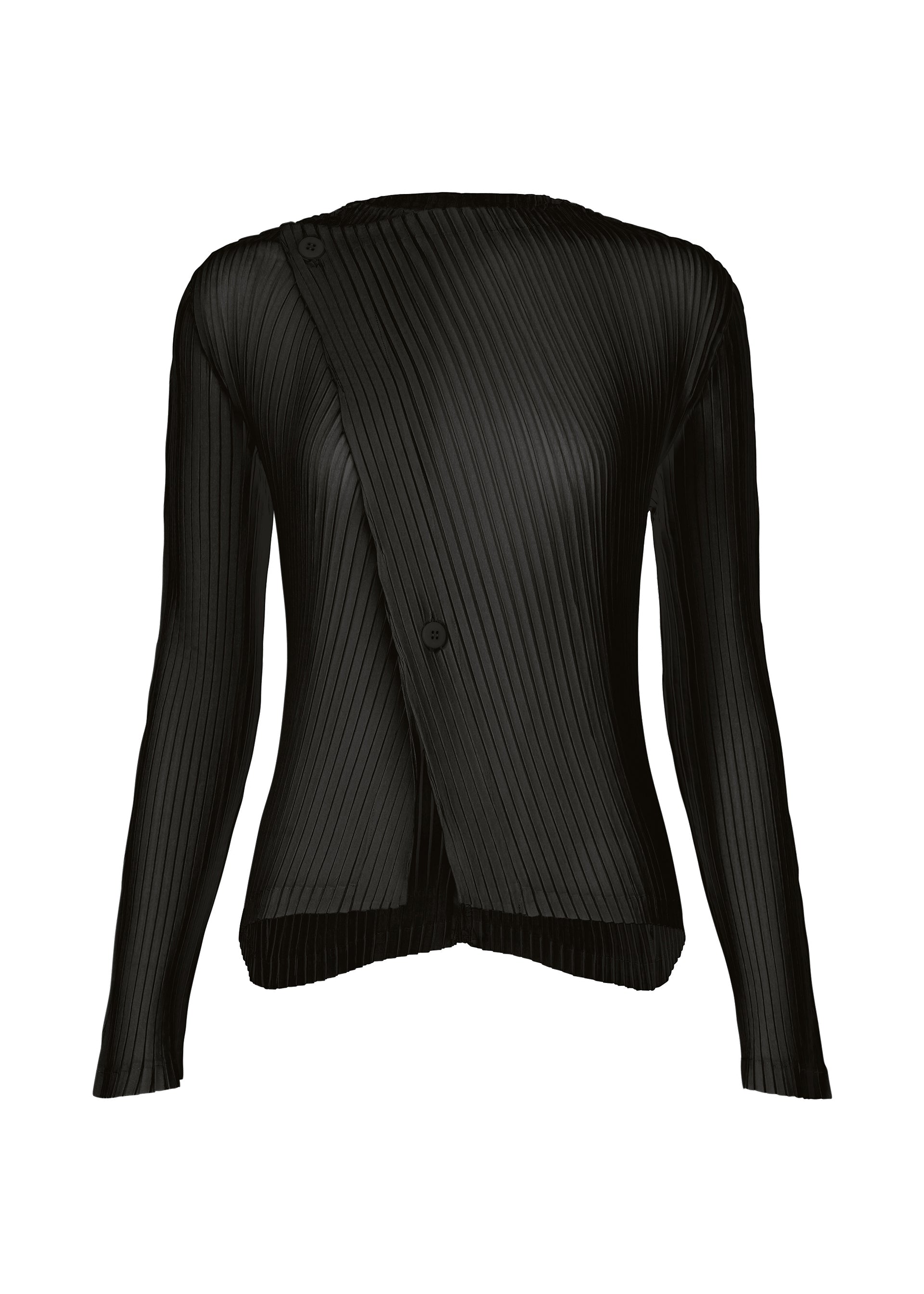SHADOW STUDY PLEATS SOLID、ウィメンズ_トップス_カーディガン、ブラック