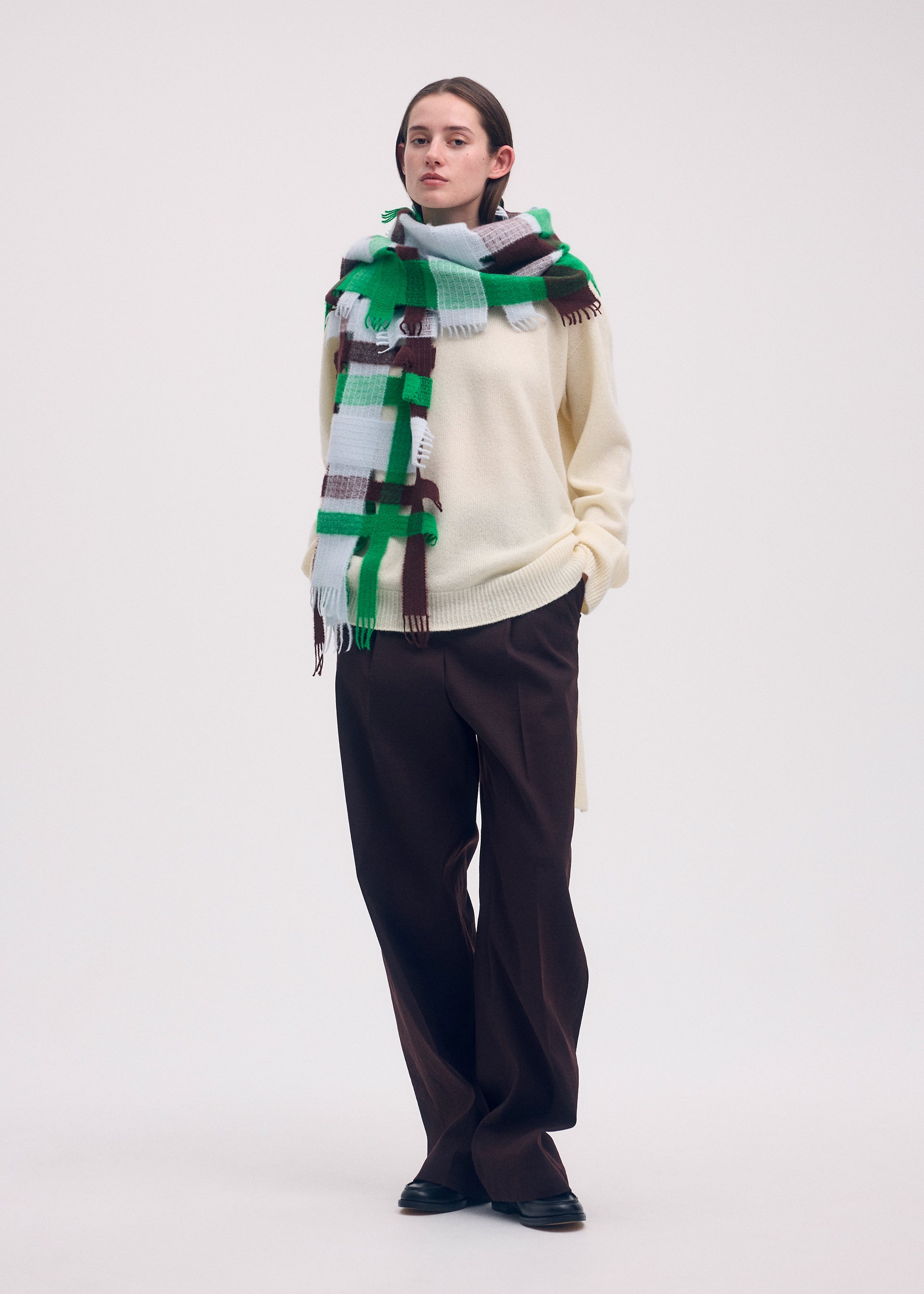 RASCHEL WEAVE STOLE、アクセサリー&その他_ストール、着用画像1