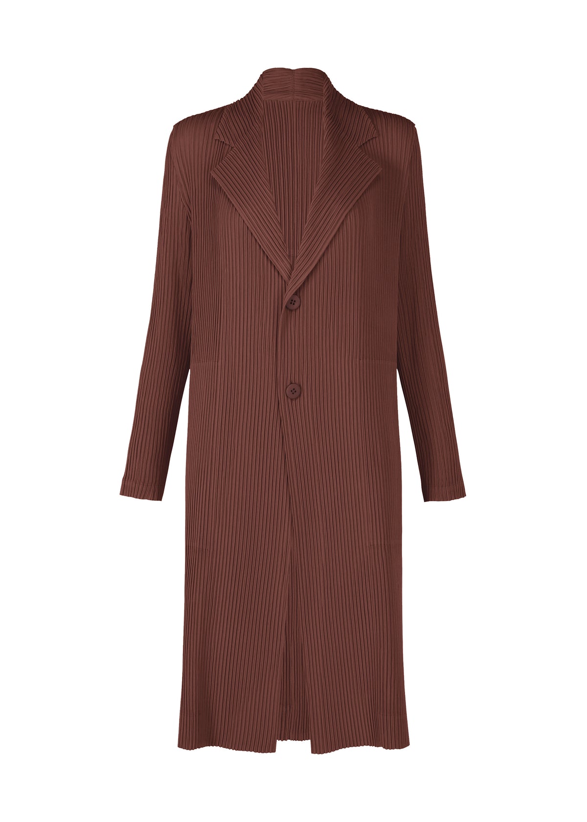 HATCHING PLEATS、ウィメンズ_ジャケット&コート_コート、ブラウン