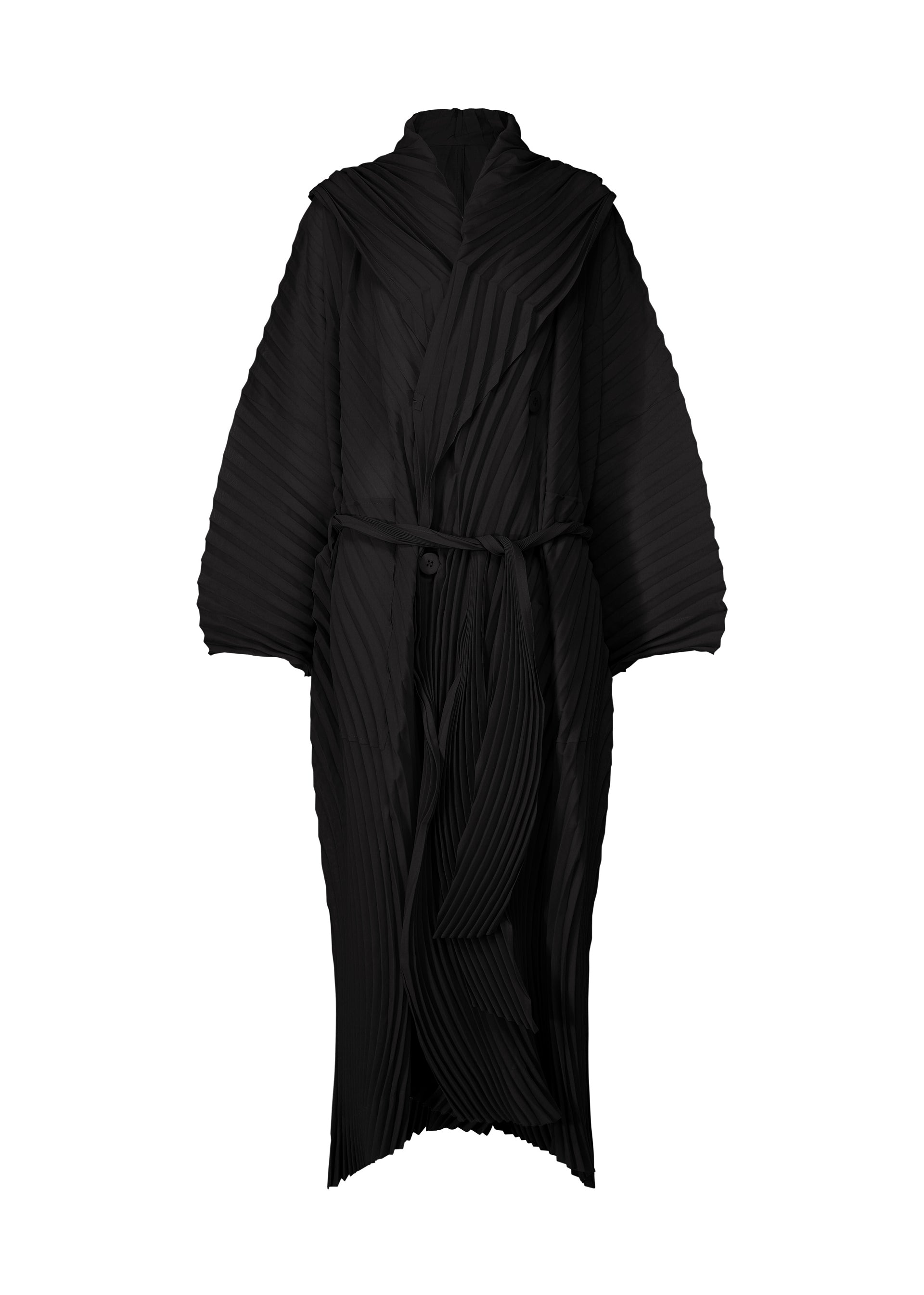 WAVE PLEATS、ウィメンズ_ジャケット&コート_コート、ブラック
