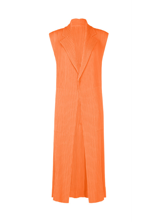 HATCHING PLEATS, WOMEN 's Tops, Vest, Orange