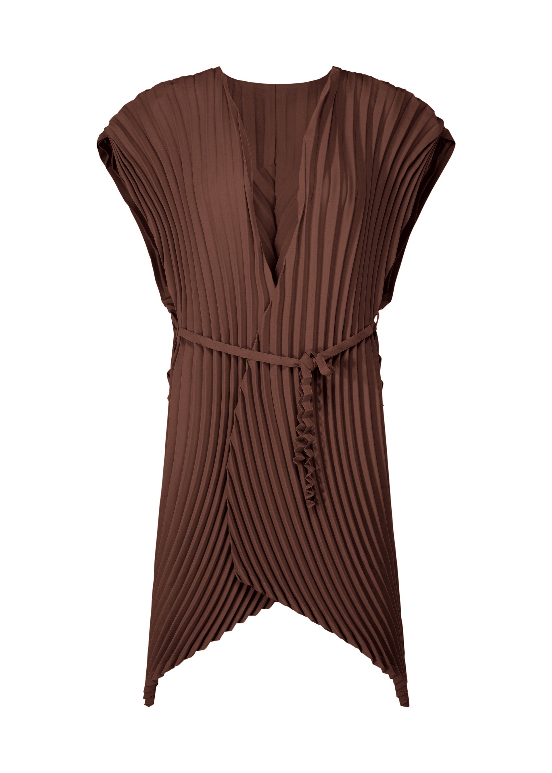 WAVE PLEATS、ウィメンズ_トップス_ベスト、ブラウン