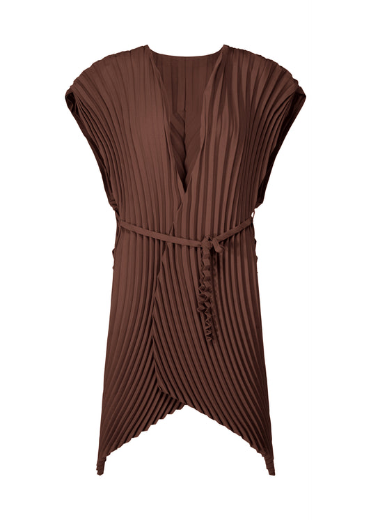 WAVE PLEATS、ウィメンズ_トップス_ベスト、ブラウン