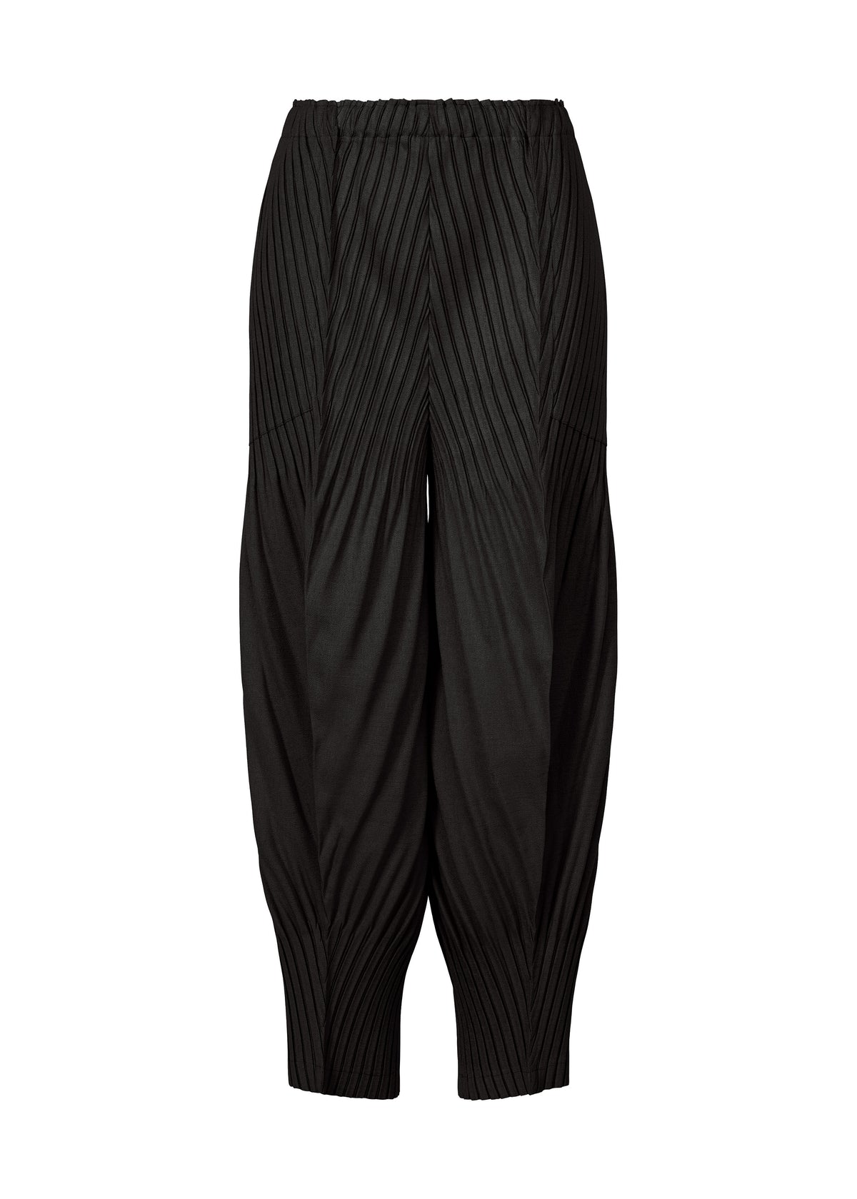 LINEN LIKE PLEATS、ウィメンズ_パンツ、ブラック