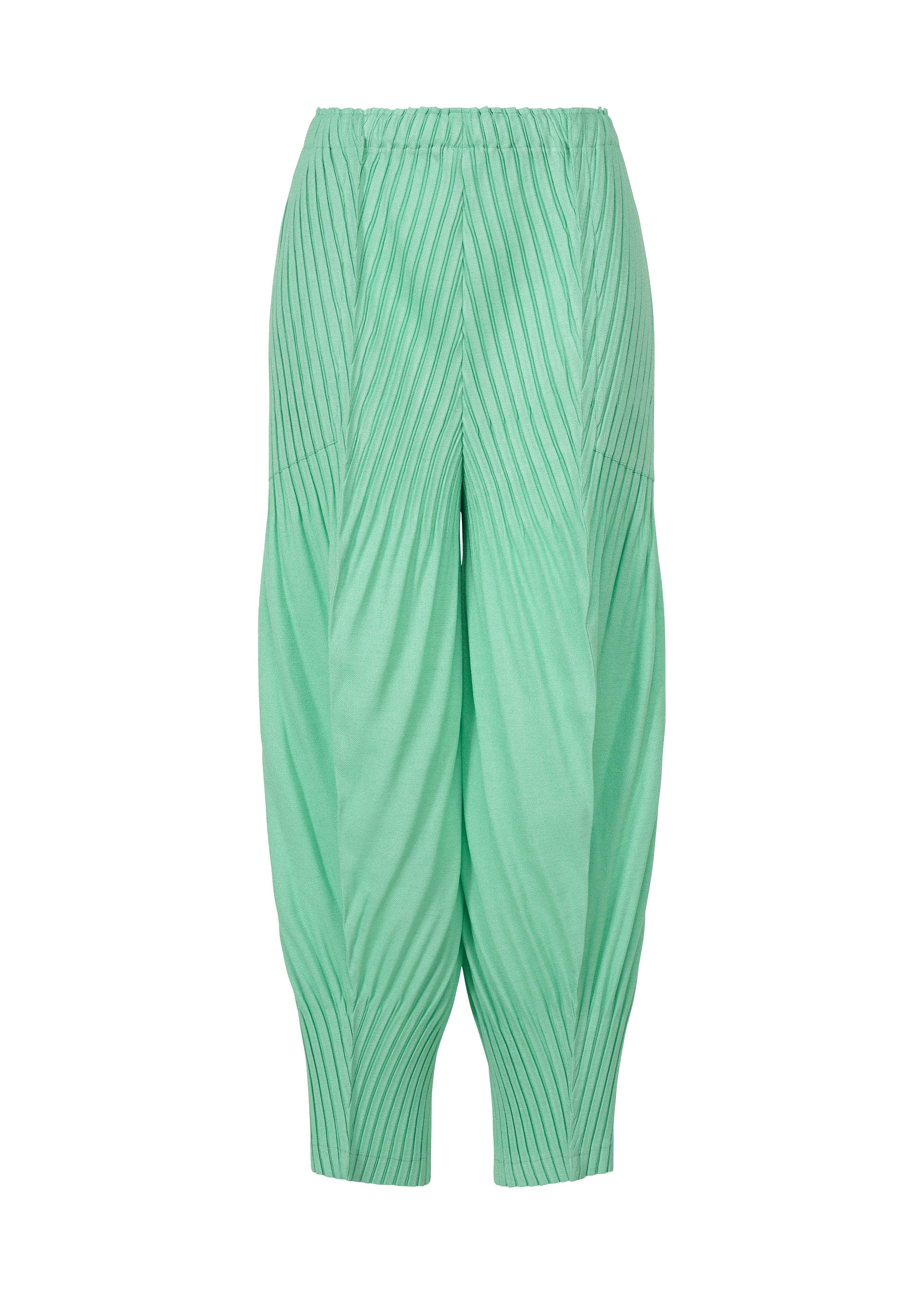 LINEN LIKE PLEATS、ウィメンズ_パンツ、グリーン