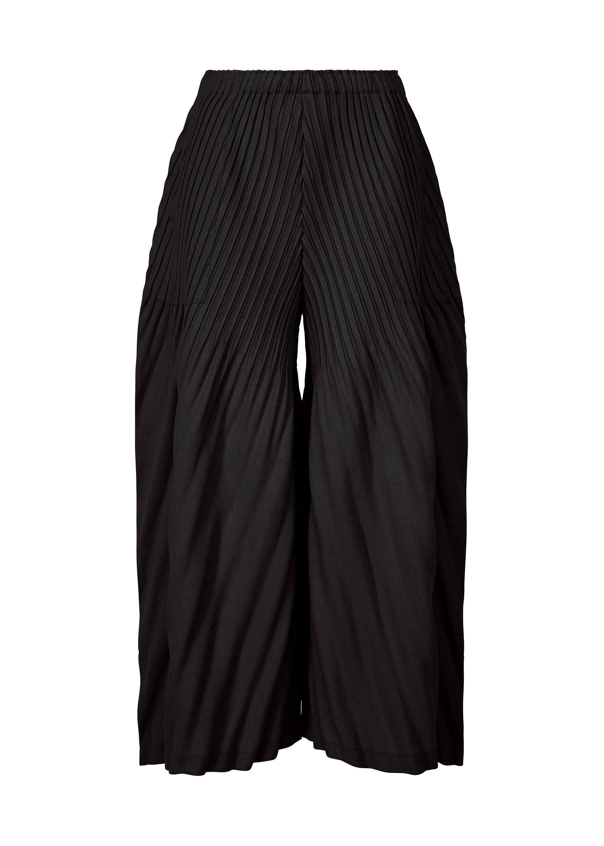 LINEN LIKE PLEATS、ウィメンズ_パンツ、ブラック