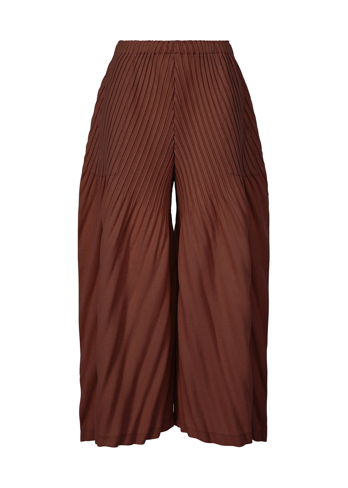 LINEN LIKE PLEATS、ウィメンズ_パンツ、ブラウン
