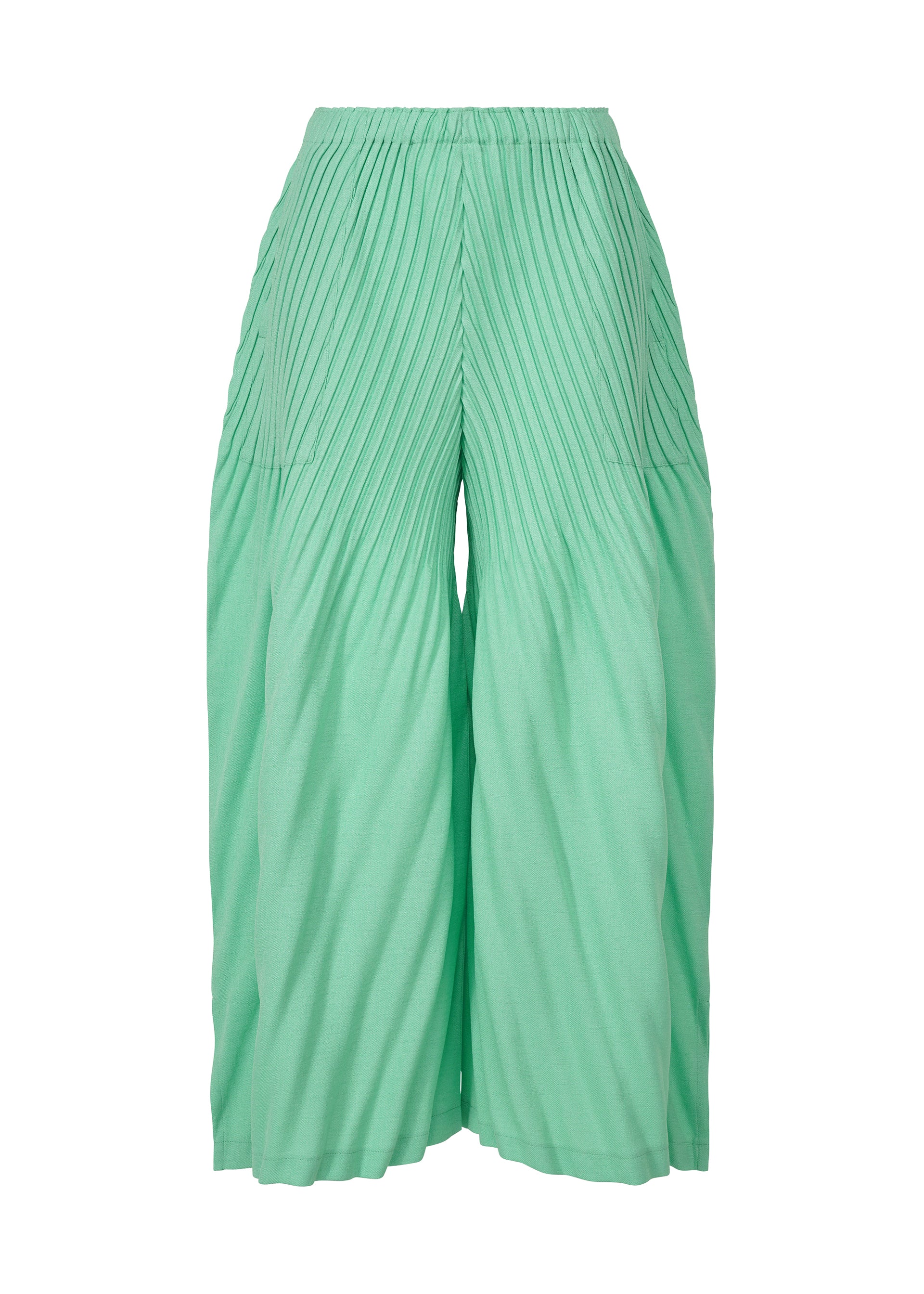 LINEN LIKE PLEATS、ウィメンズ_パンツ、グリーン