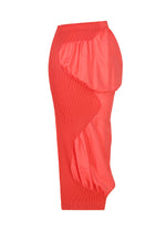 KNIT (CONTOUR) PLEATS、ウィメンズ_スカート、レッド