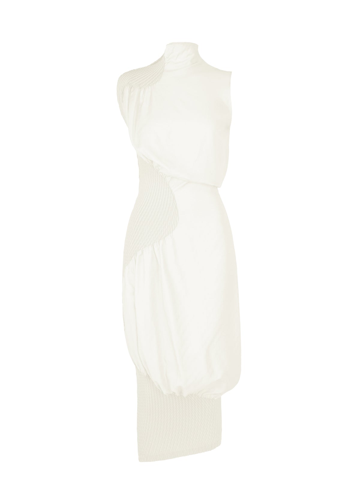 KNIT (CONTOUR) PLEATS、ウィメンズ_ワンピース、ホワイト