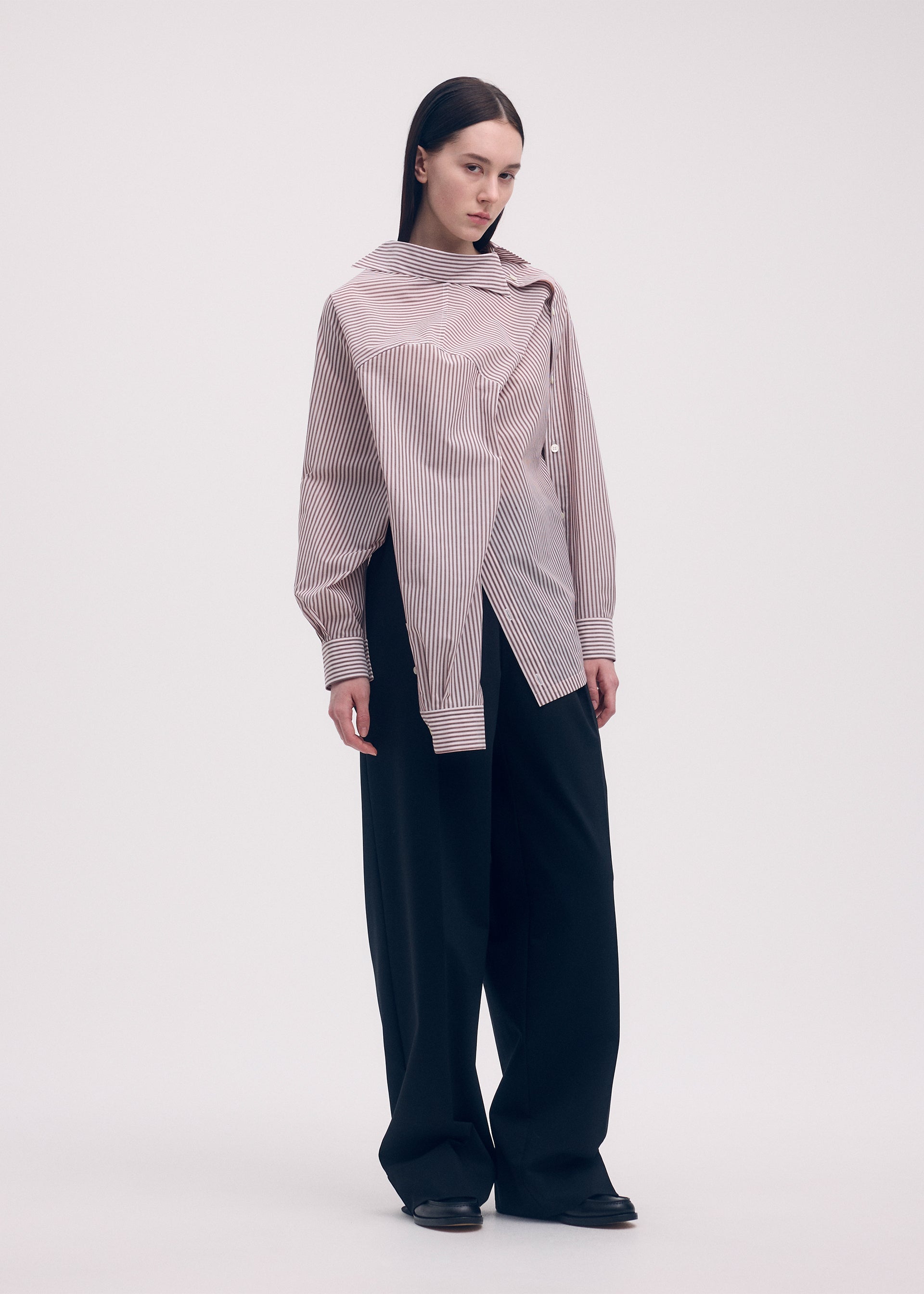 ODD SHIRT (STRIPES)、ウィメンズ_トップス_シャツ、着用画像3