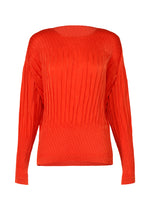 SUEDE LIKE PUFF PLEATS、ウィメンズ_トップス_トップ、レッド