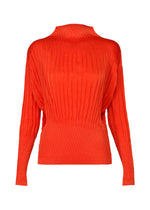 SUEDE LIKE PUFF PLEATS、ウィメンズ_トップス_トップ、レッド