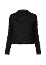 SHIFTED FUZZY PLEATS、ウィメンズ_トップス_トップ、ブラック