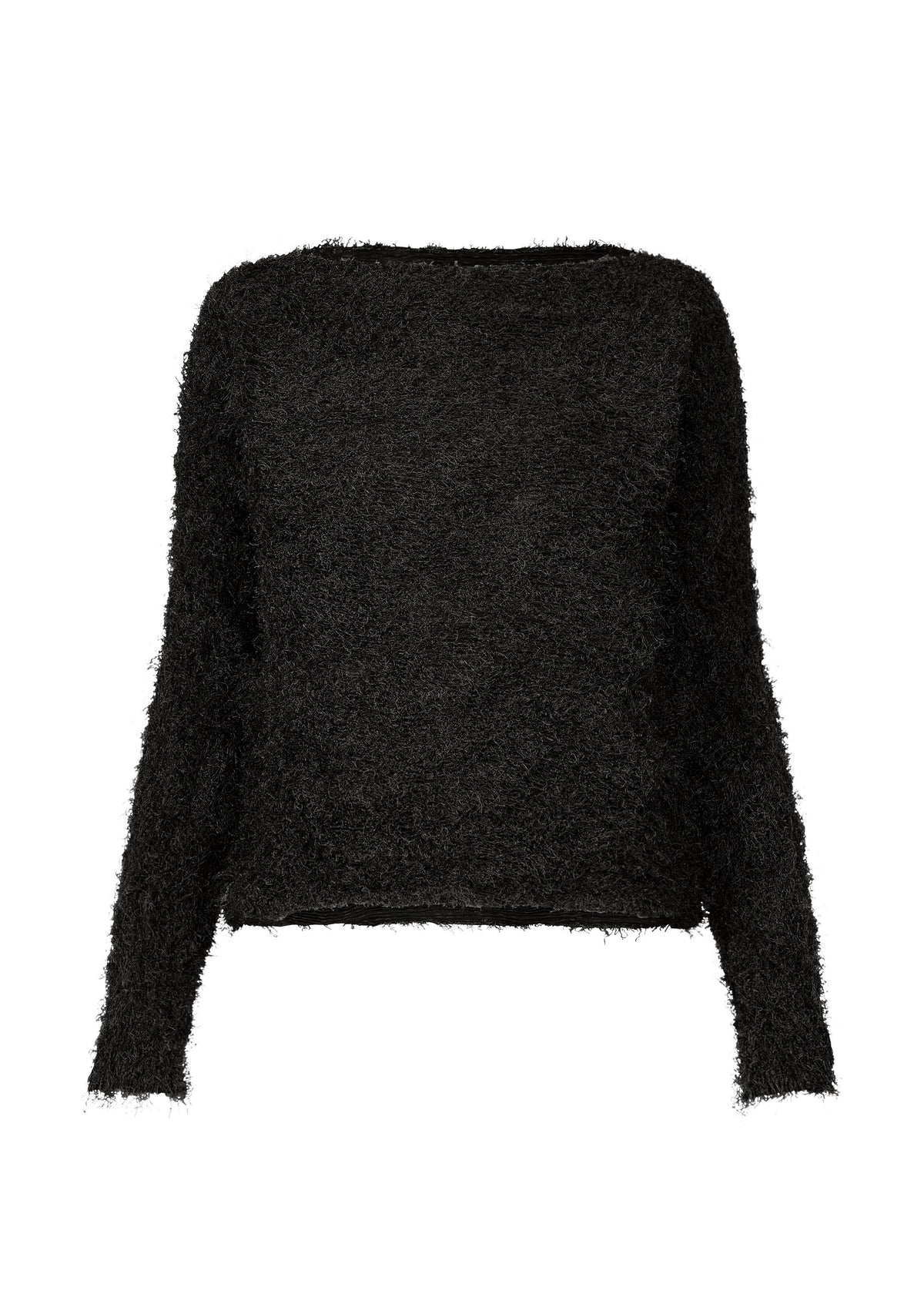 SHIFTED FUZZY PLEATS、ウィメンズ_トップス_トップ、ブラック