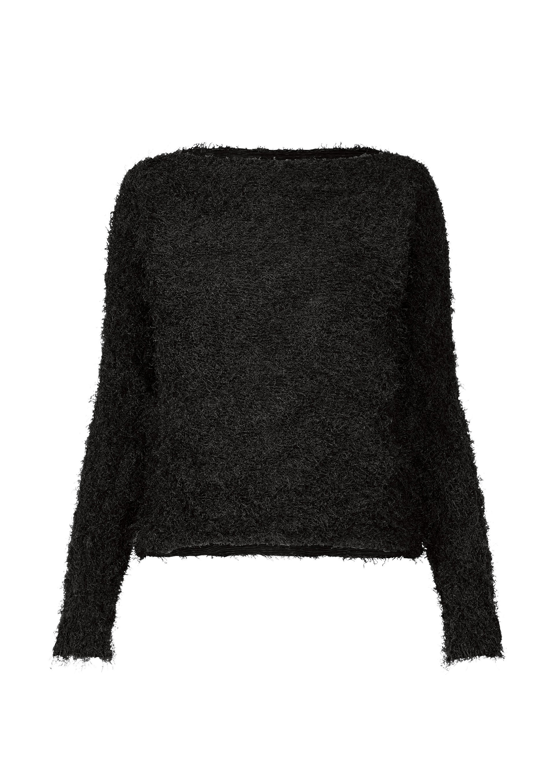 SHIFTED FUZZY PLEATS、ウィメンズ_トップス_トップ、ブラック