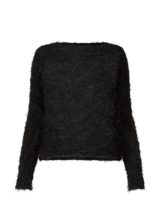 SHIFTED FUZZY PLEATS、ウィメンズ_トップス_トップ、ブラック