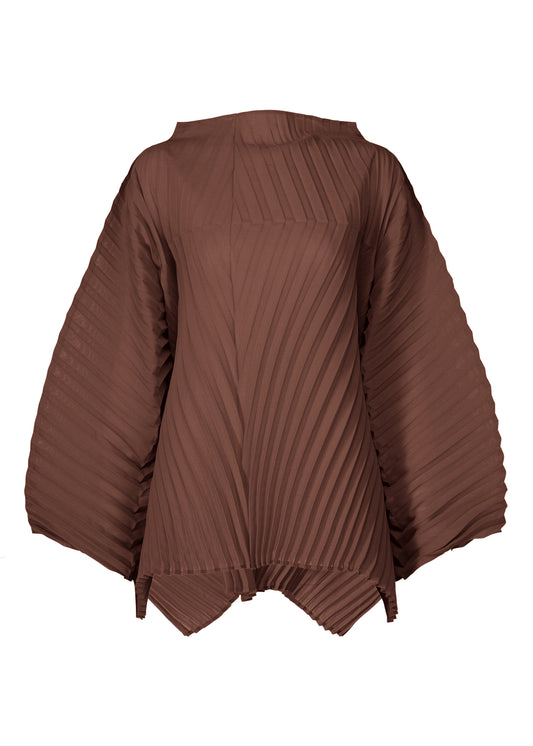 WAVE PLEATS、ウィメンズ_トップス_トップ、ブラウン